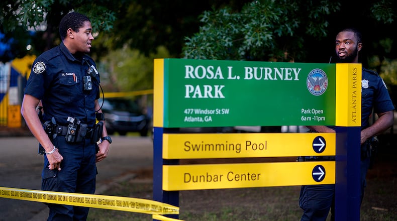 Atlanta police investigated a shooting in the Rosa L. Burney Park area Sunday night.
