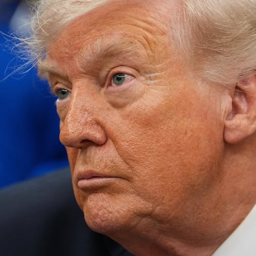 President Donald Trump speaks to reporters as he meets with NASA's Artemis II astronauts Victor Glover, Christina Koch, Reid Wiseman and Jeremy Hansen in the Oval Office of the White House, Wednesday, April 29, 2026, in Washington. (AP Photo/Matt Rourke)