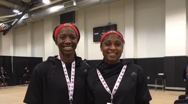 Georgia Tech signees Elizabeth Dixon (right) and Elizabeth Balogun(left) met with media Tuesday prior to the McDonald's All-American Game Wednesday at Philips Arena.