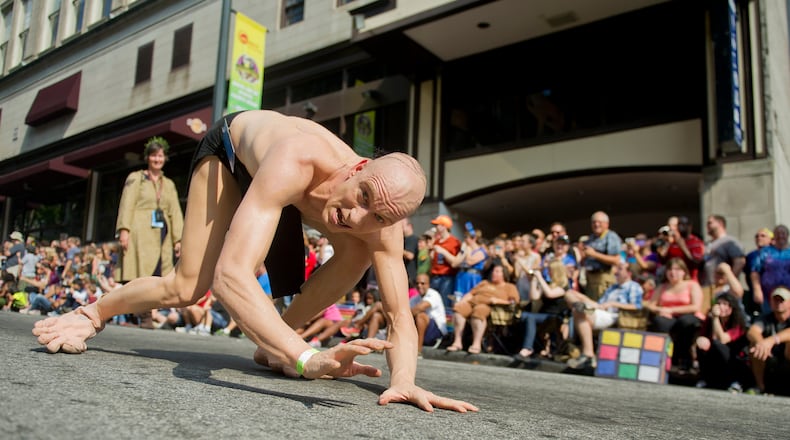 August 31, 2013 Atlanta - Dressed as Gollum, Peter Vander marches in the annual DragonCon parade through downtown Atlanta on Saturday, August 31, 2013. This year 57,000 people were expected to attend the five day long event which is in its 27th year. JONATHAN PHILLIPS / SPECIAL
