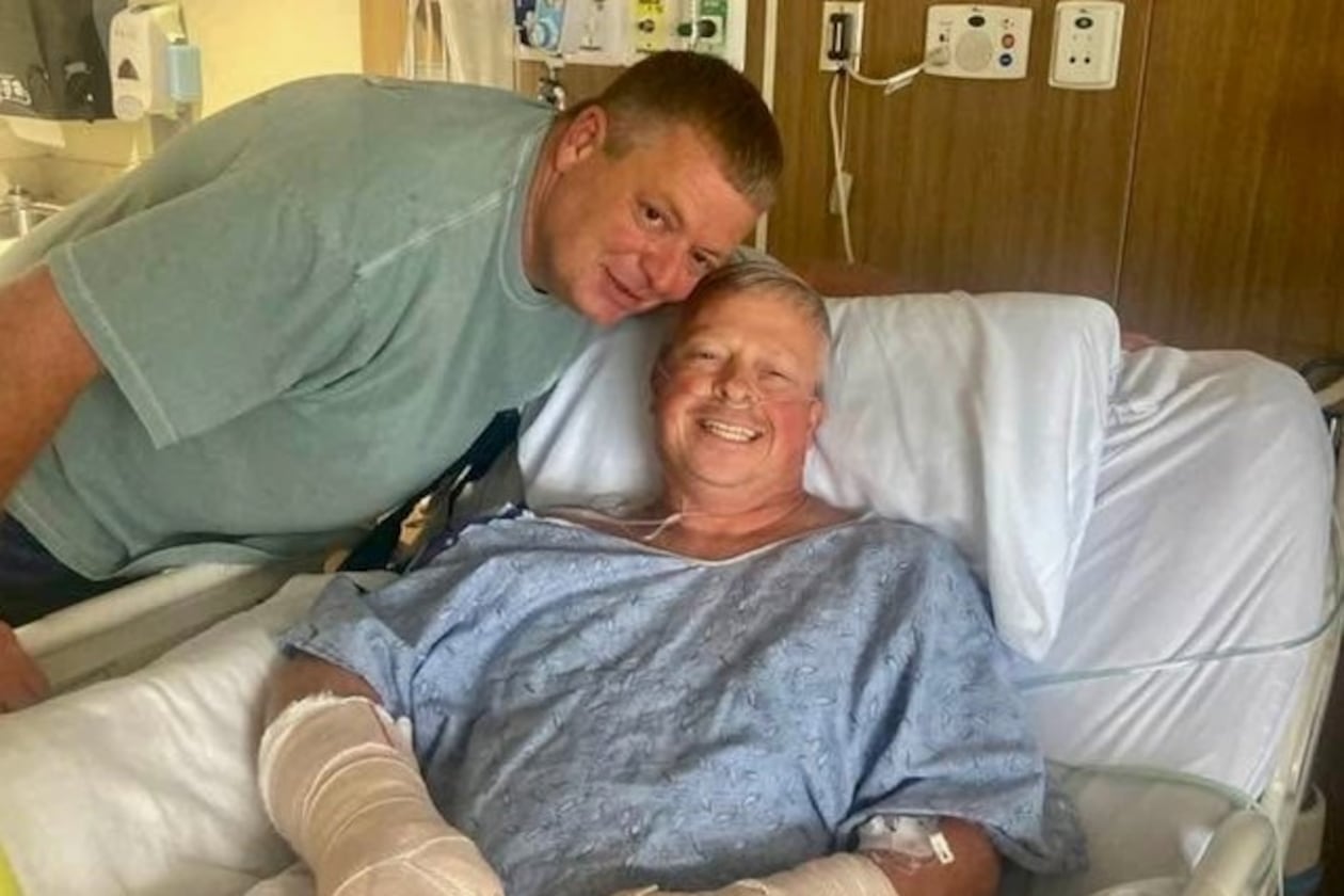 Officer Jay Hood saved the life of his friend Chad Wombles, a Wrightsville firefighter, when Wombles was attacked by a man with a sword. (Courtesy of Wombles family)