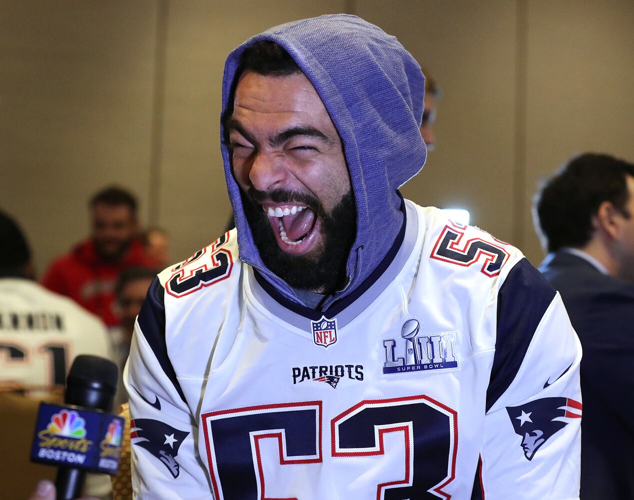 Photos: Players, coaches meet with media as Super Bowl week continues