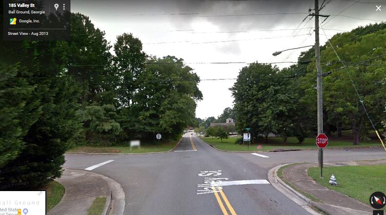 Valley Street in Ball Ground will get new curbs, gutters, sidewalks and some landscaping in a project scheduled to start Jan. 14. GOOGLE MAPS