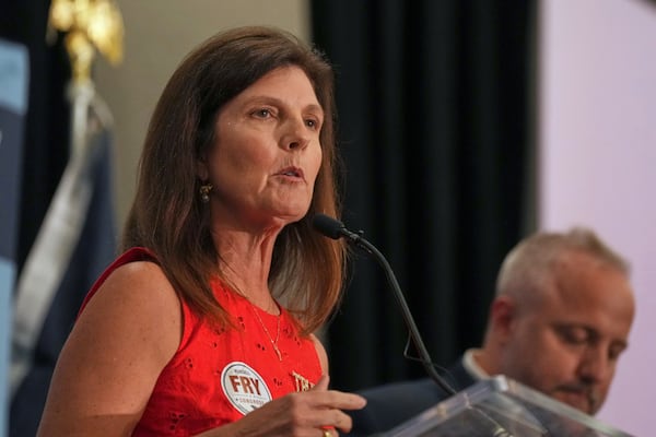 South Carolina Lt. Gov. Pamela Evette speaks at a "Freedom Fry" event Aug. 18, 2025. Republican Party insiders say the president could  endorse her campaign for governor. (Meg Kinnard/AP)
