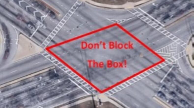 Peachtree City police are warning drivers not to “block the box” at the city’s main intersection. Courtesy Peachtree City Police