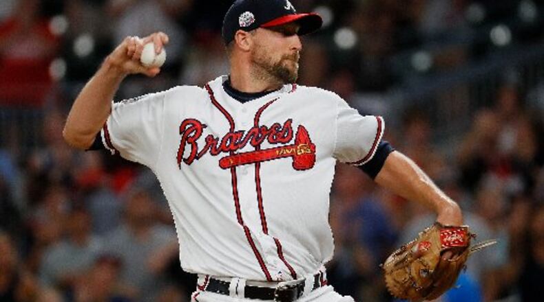 The Braves traded veteran reliever Jim Johnson to the Angels for a minor league left-hander on Thursday, dumping the $5 million that Johnson was owed in the final year of a two-year, $10 million contract. (Photo by Kevin C. Cox/Getty Images)