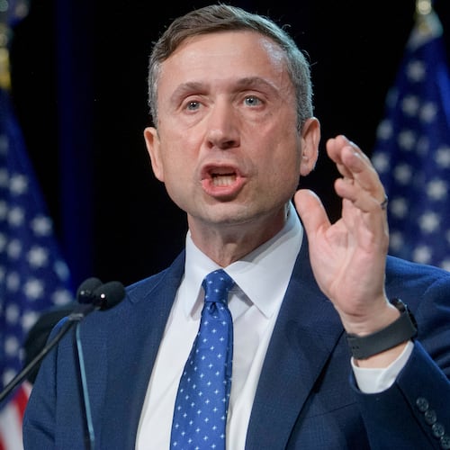 FILE - Democratic National Committee chairman Ken Martin speaks after winning the vote at the Democratic National Committee winter meeting in National Harbor, Md., Feb. 1, 2025. (AP Photo/Rod Lamkey, Jr., File)