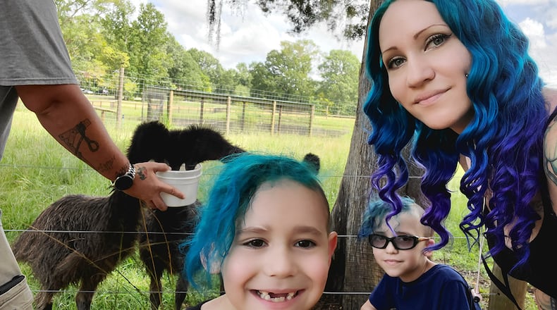 Ashley Altman and family went to the Alabama Safari Park as a birthday present for the kids. The family, Ashley, husband James, and kids Blaze, Gauge and Lilliana (not pictured), usually take a trip for each child's birthday, but the pandemic thwarted those plans.
Photo courtesy Ashley Altman
