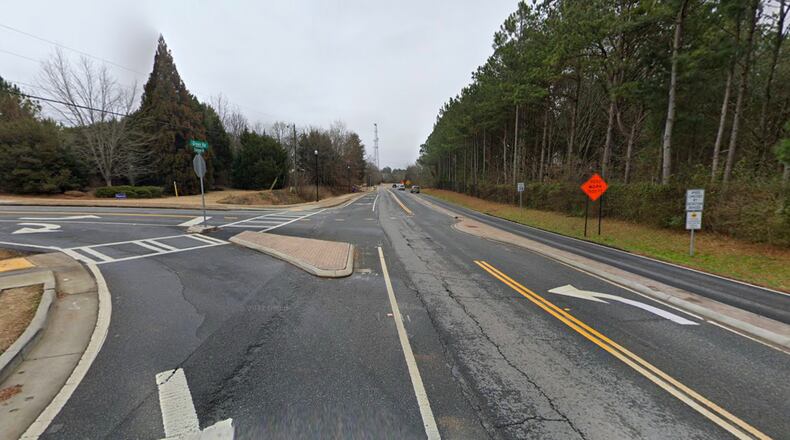 GDOT is currently planning to remove the Florida-T intersection at Green Road and Crabapple Road when repaving begins soon in downtown Crabapple. (Google Maps)