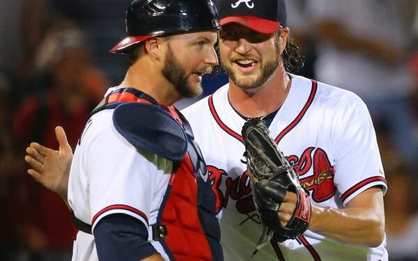A.J. Pierzynski (left) has worked well with veteran pitchers (closer Jason Grilli, picutred) and rookies. A lot of rookies. (Curtis Compton/AJC file photo)