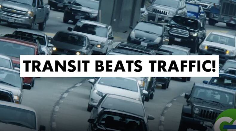 A screenshot of the TV ad created by pro-transit group "Go Gwinnett."