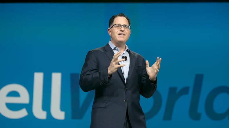 Michael Dell gives the keynote address at the Dell World conference in the Austin Convention Center on Wednesday, October 21, 2015.
LAURA SKELDING/AMERICAN-STATESMAN