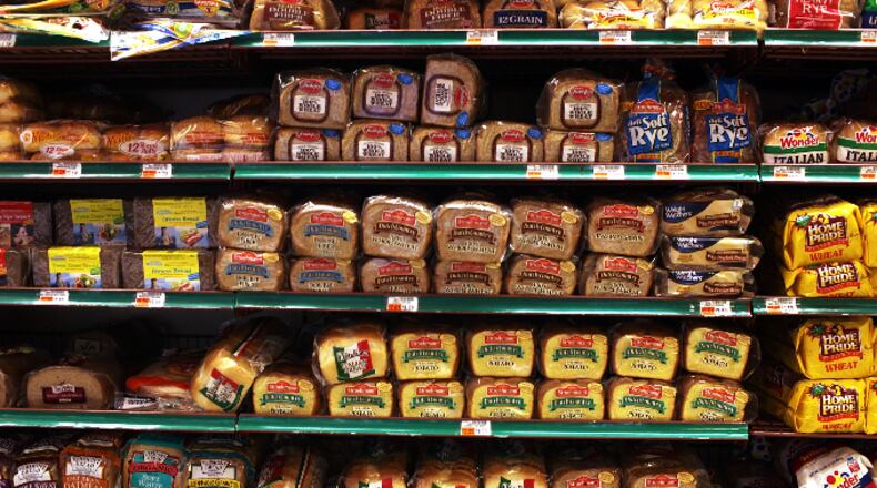 Bread is displayed for sale at a Manhattan grocery store on August 6, 2010 in New York City.