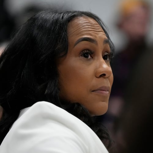 FILE - Fulton County District Attorney Fani Willis is seen at the Georgia State Capitol, Dec. 17, 2025, in Atlanta. (AP Photo/Brynn Anderson, File)