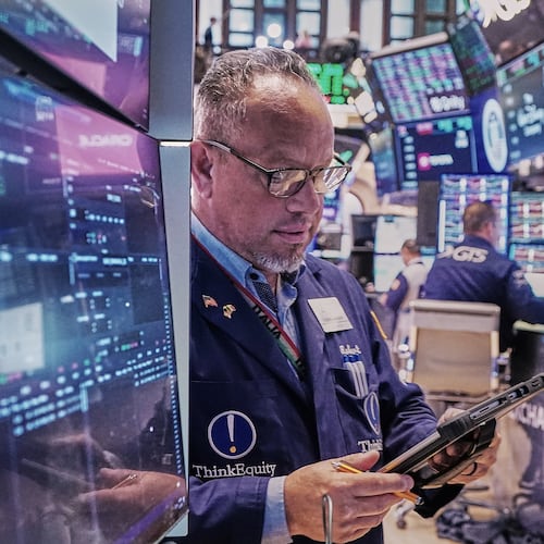 Trader Robert Arciero works on the floor of the New York Stock Exchange, Friday, May 22, 2026. (AP Photo/Richard Drew)