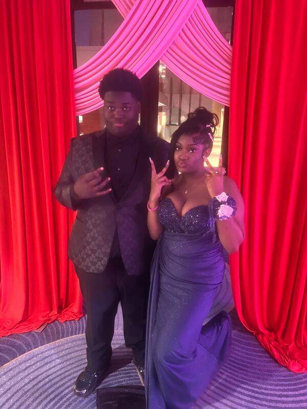 Malik King and his date at the Newton High School senior prom held March 29 in Atlanta. Nurses at the Piedmont Newton Hospital infusion center all helped the cancer patient make it to this important high school milestone. Photo courtesy of Piedmont Newton Hospital