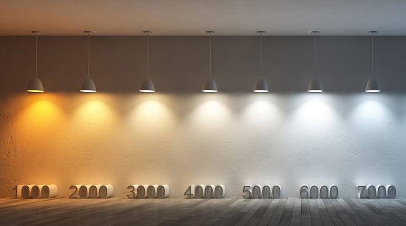 Lights of different Kelvin temperatures are compared — the higher the temperatures, the bluer the illumination. CITY OF ROSWELL