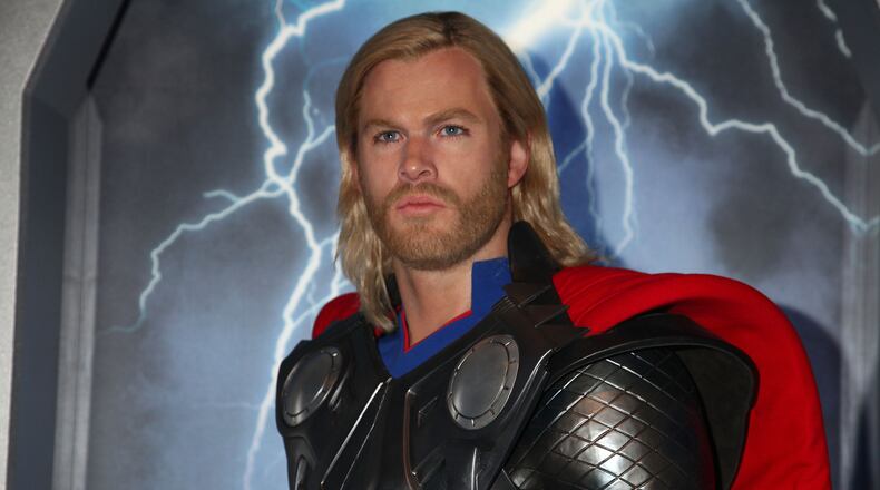 NEW YORK, NY - APRIL 26: A wax figure of Thor, as portrayed by actor Chris Hemsworth, appears at the Madame Tussauds New York's Interactive Marvel Super Hero Experience at Madame Tussauds on April 26, 2012 in New York City. (Photo by Astrid Stawiarz/Getty Images)