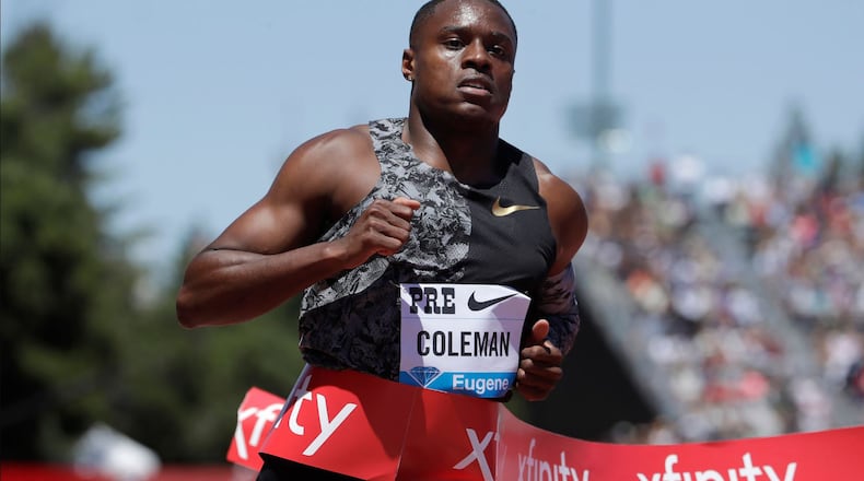 Christian Coleman has the world's leading time in the 100 the past three years. (AP file photo)
