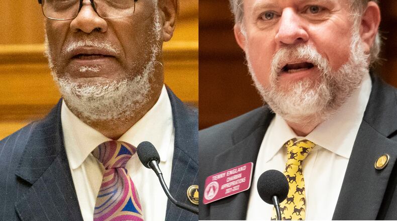 House Dean Rep. Calvin Smyre (D-Columbus) and Rep. Terry England (R-Auburn) are not seeking reelection for the Georgia Assembly. (AJC file photos)