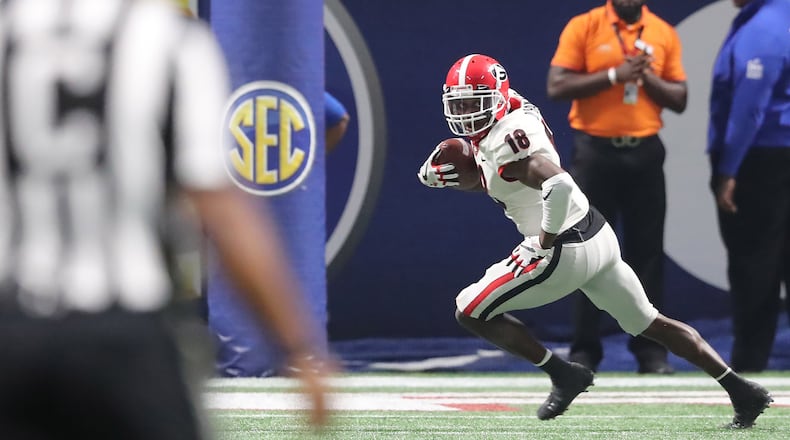 Defensive back Deandre Baker (18) played for the Georgia Bulldogs from 2015 to 2018 before he was drafted by the N.Y. Giants in the first round of the 2019 NFL Draft.