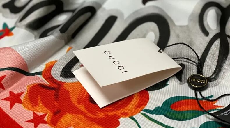 This Gucci scarf was  one of the treasures available during the 2023 event. (Sandy Springs Society/Gale Jokerst)