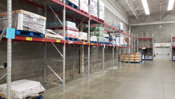 Paper towels are still difficult to find, as this empty aisle in a DeKalb Sam's Club attests. (George Mathis/gmathis@ajc.com)