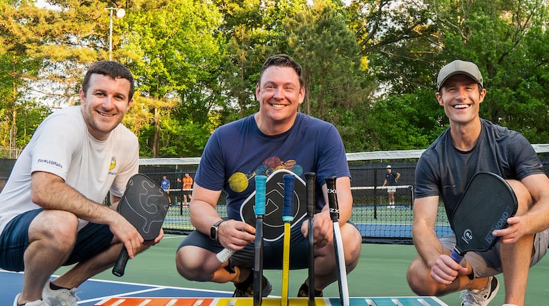The founders of Pickleheads (left to right) Max Ade, CEO; Ian Langworth, CTO; and Brandon Mackie, COO. 
Courtesy of Pickleheads