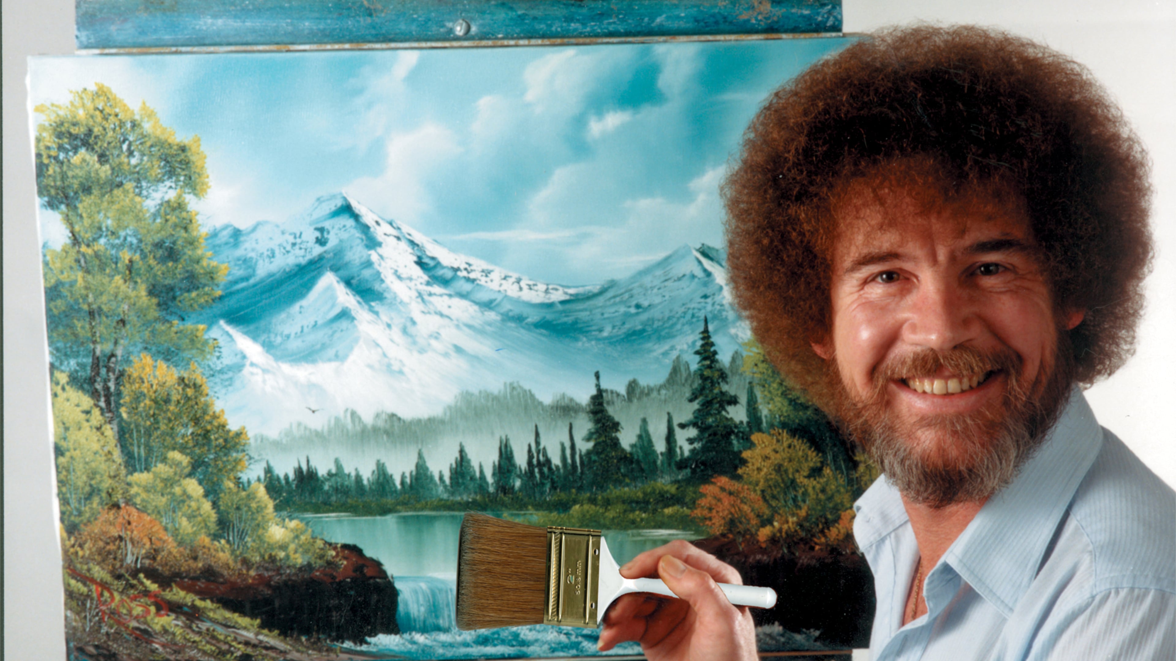 This undated image shows artist Bob Ross, host of the series “The Joy of Painting.” (Bob Ross Inc. via AP)