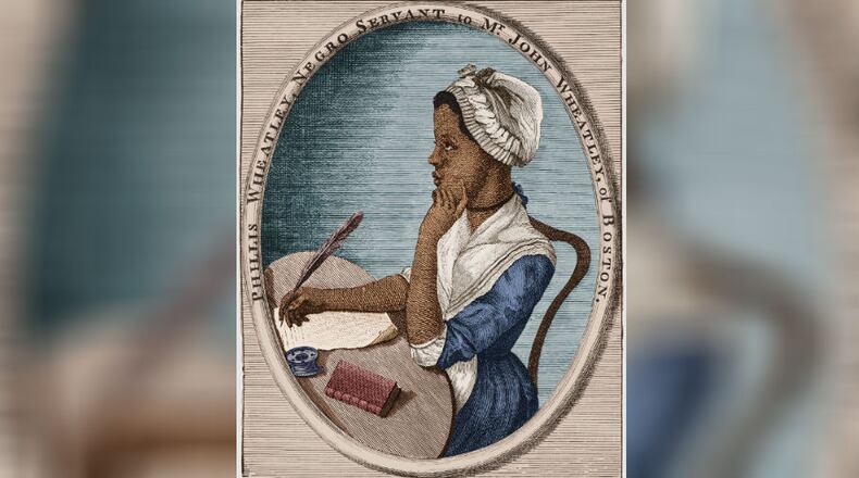 Circa 1770: American poet Phillis Wheatley (c.1753 - 1784), who was bought as a slave by Mr John Wheatley of Boston. She quickly became an accomplished reader and in 1773 published a volume entitled 'Poems on Various Subjects, Religious and Moral'. (Photo by Stock Montage/Stock Montage/Getty Images)