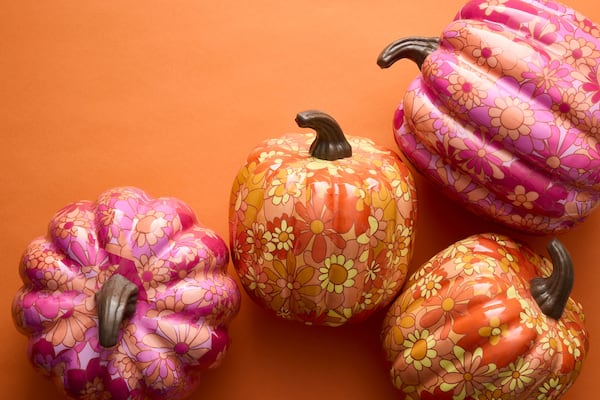Summerween decor often includes traditional Halloween items like pumpkins, but with a more summery color or theme. (Courtesy of Michaels)