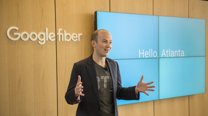 Jonatham Love, associate city manager of Google Fiber, announced Tuesday, Aug. 9, 2016, that Google Fiber plans to bring 1-gig speeds to single-family homes in Midtown, Morningside, Old Fourth Ward and other parts of the city of Atlanta. Handout Photo