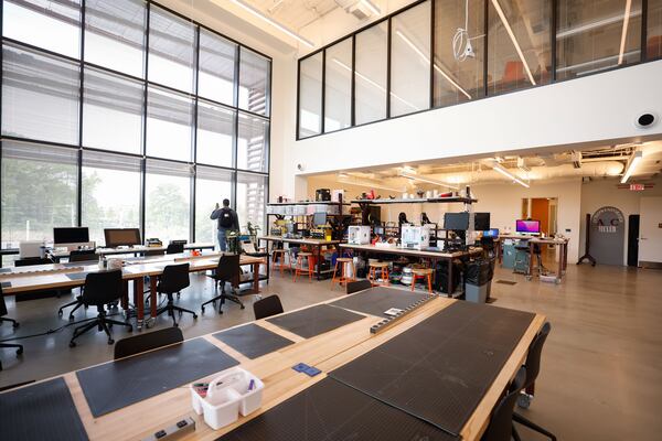 Views of the Arthur M. Blank Innovation Lab inside of the Mary Schmidt Campbell Center for Innovation and the Arts at Spelman College shown on Wednesday, April 23, 2025. (Natrice Miller/ AJC)