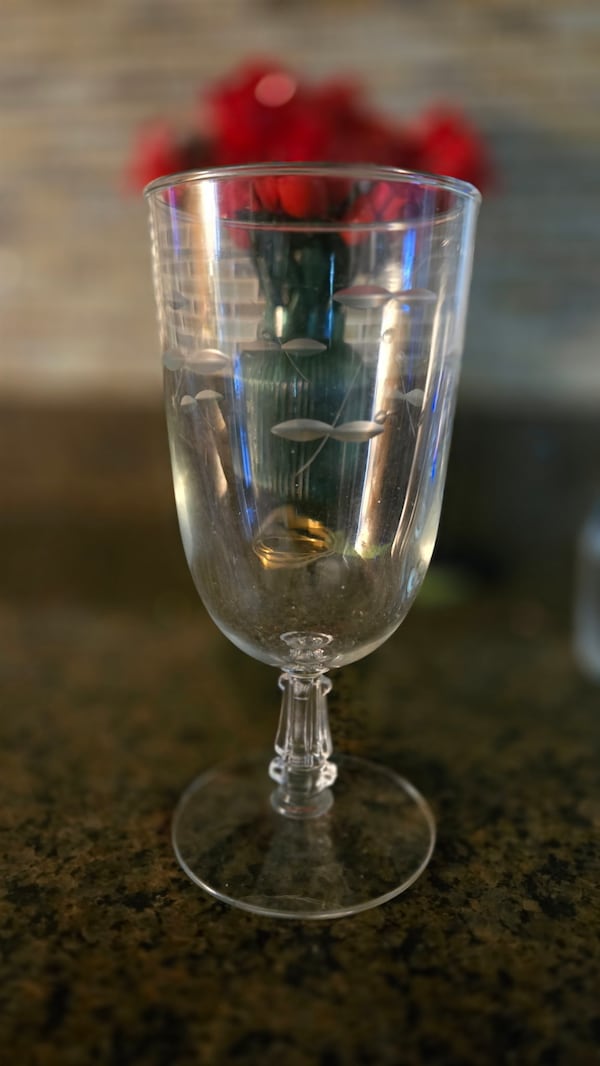 One of Barriere's sentimental pieces is a lemonade pitcher and set of glasses (one shown here) she found with her mother at an estate sale. (Courtesy of Tiffanie Barriere)