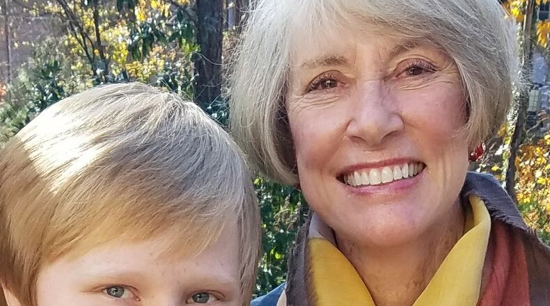 This photo provided by Edelson PC shows Stein-Erik Soelberg's son, Erik Soelberg, and Stein-Erik's mother, Suzanne Adams, in November 2017. (Edelson PC via AP)