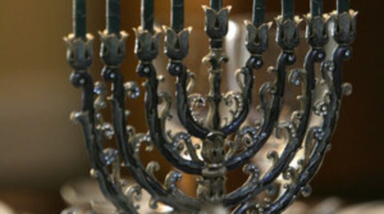 A traditional menorah.