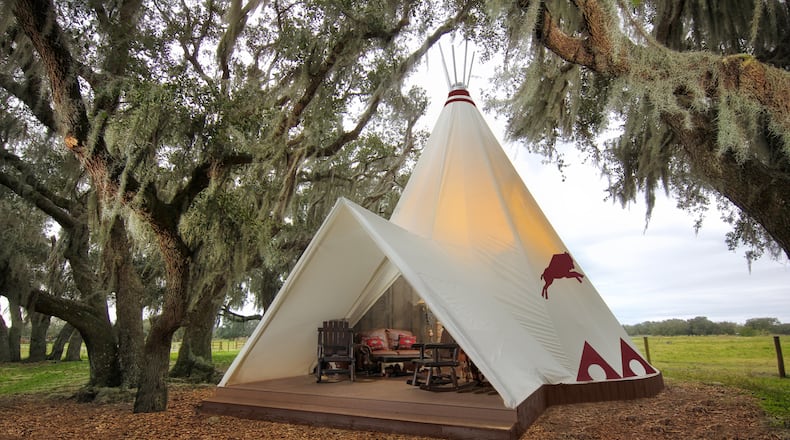 Luxe teepee accommodations - image credit Westgate River Ranch Resort