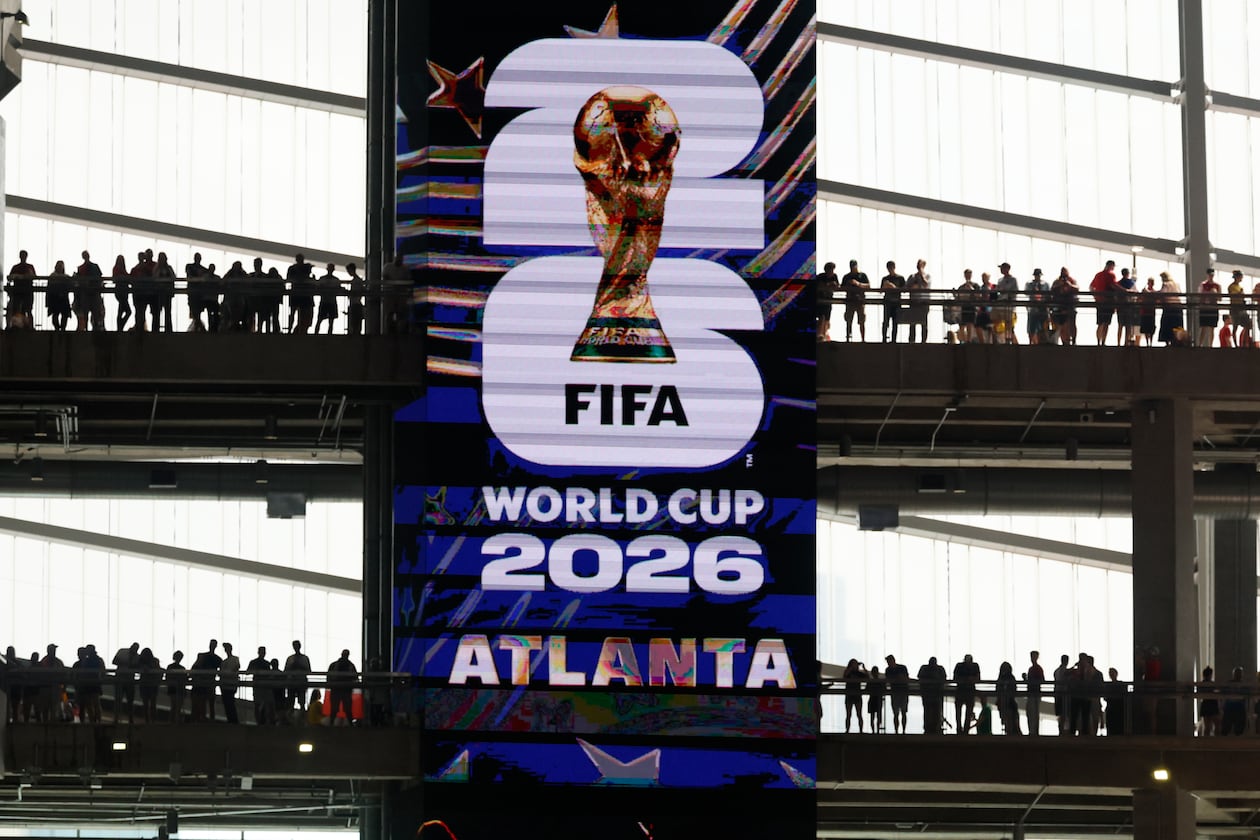 Fans get ready for the start of the Czechia vs. South Africa Group A FIFA World Cup match at Atlanta Stadium (Mercedes-Benz Stadium) on Thursday, June 18, 2026. (Miguel Martinez/AJC)