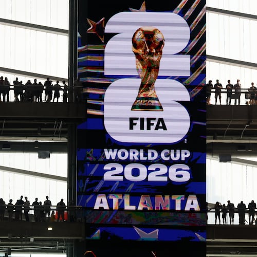 Spain plays Saudi Arabia today in a FIFA World Cup match at Atlanta Stadium (Mercedes-Benz Stadium). (Miguel Martinez/AJC)