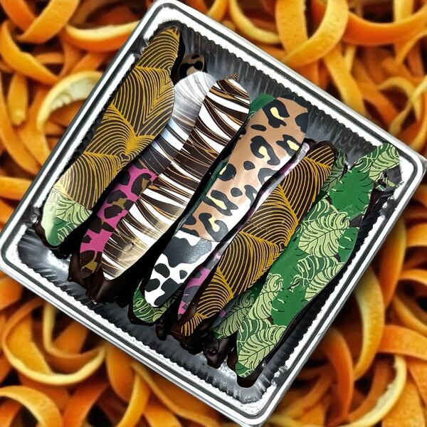 Chocolate-covered citrus peels from Chef Brulee Chocolates. (Courtesy of Natalya Shapiro)