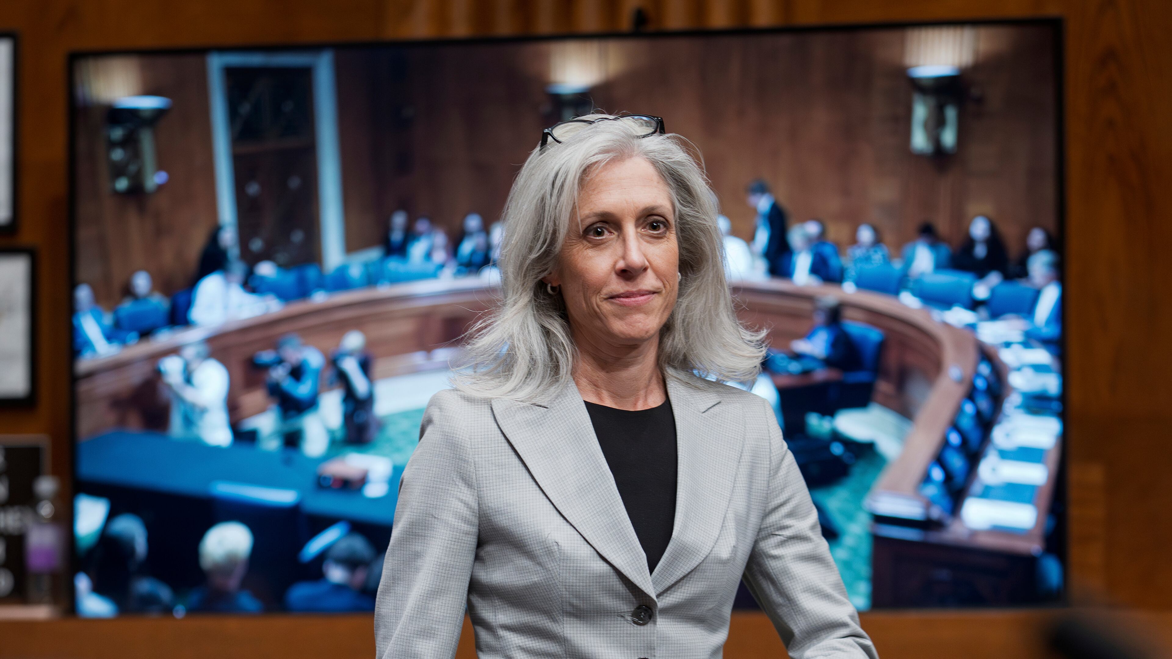 FILE - Susan Monarez, President Donald Trump's nominee to be director of the Centers for Disease Control and Prevention, arrives to testify before the Senate HELP Committee, at the Capitol in Washington, Wednesday, June 25, 2025. (AP Photo/J. Scott Applewhite, File)