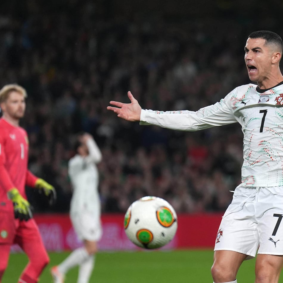 Cristiano Ronaldo and the Portugal team will play the U.S. men’s national team at Mercedes-Benz Stadium. (Niall Carson/PA via AP)