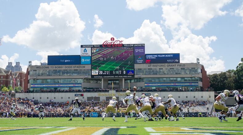 Nearly 40,000 fans attended Georgia Tech's season opener  Sept. 1, 2018, against the Alcorn State at Bobby Dodd Stadium in Atlanta.