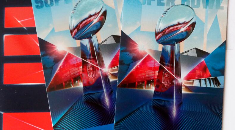 Tickets to next month’s Super Bowl LIII in Atlanta. Bob Andres, bandres@ajc.com