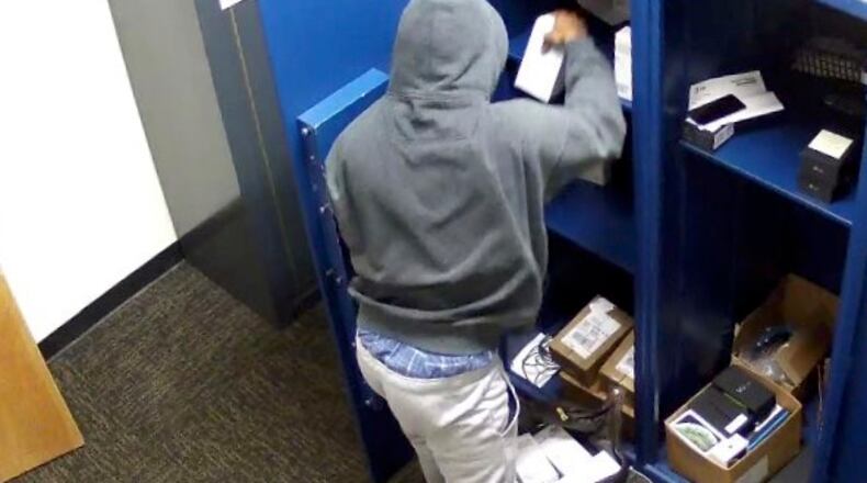 Fayetteville police are hoping security camera images will help identify a man who robbed an AT&T store on April 19. Courtesy Fayetteville Police Department