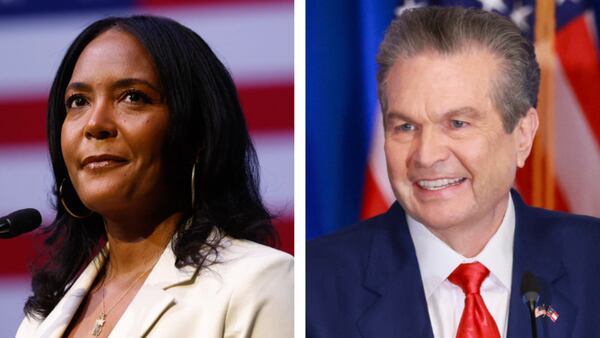Democratic nominee for governor Keisha Lance Bottoms (left) and Republican nominee for governor Rick Jackson. (Arvin Temkar and Jason Getz/AJC)