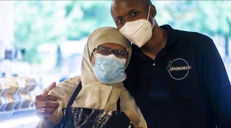 Jamella Jihad with her son, Muhammad Jihad, at their restaurant Springreens. COURTESY OF SHARIF HASSAN