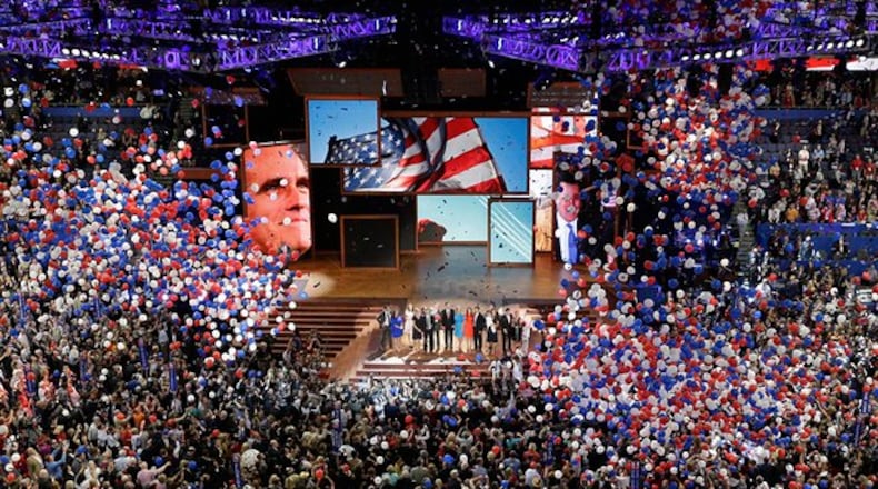 Mitt Romney's crowning moment at the 2012 Republican National Convention. It likely won't be so smooth this time. (Patrick Semansky/AP)