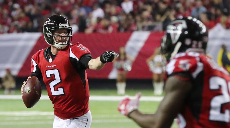 Falcons fans chanted “MVP!” as Matt Ryan directed Atlanta’s offense to a win in the regular season finale at the Georgia Dome against the Saints on Sunday, Jan. 1, 2017, in Atlanta.