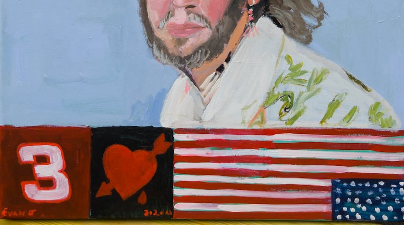 "Broken Heart America," (2020), acrylic on canvas by Evan Jones.
Courtesy of Thomas Deans Fine Art